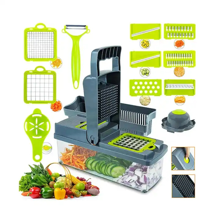 Multifunctional 14 in 1 Vegetable Veggie Chopper Kitchen Vegetable Slicer Dicer Cutter