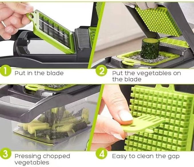 Multi 16 In 1 manual mandoline vegetable chopper slicer fruit cutter