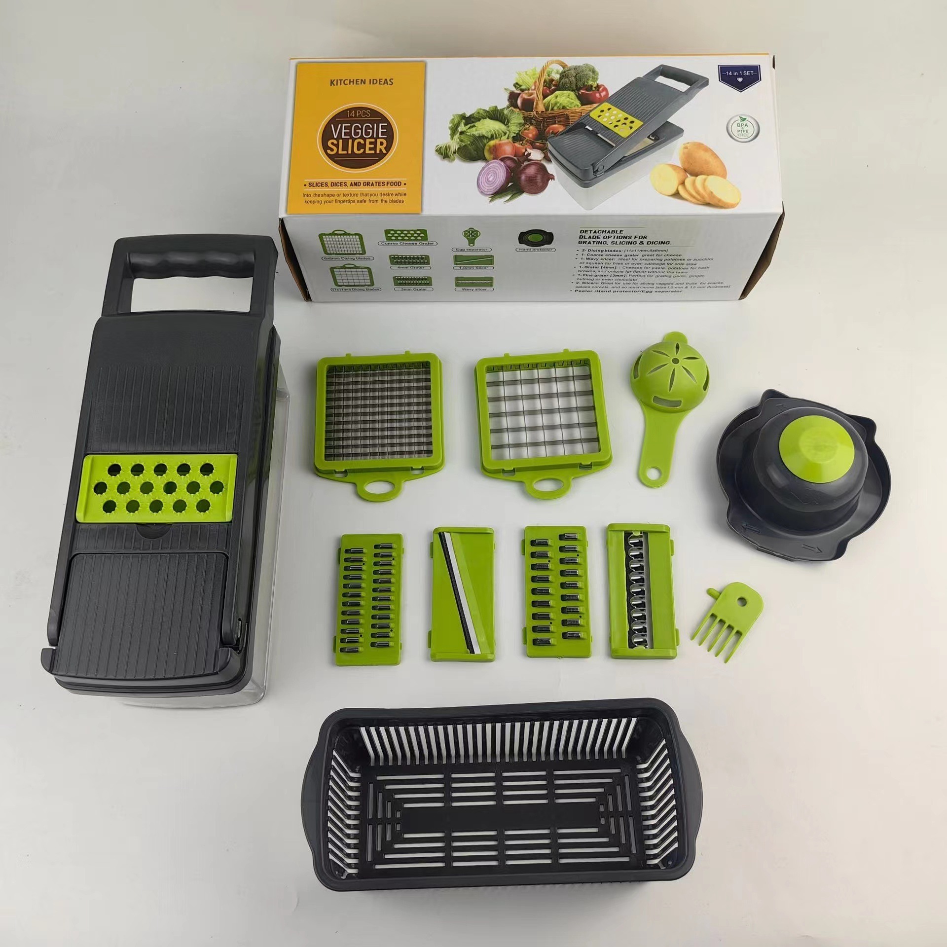 Multifunctional 14 in 1 Vegetable Veggie Chopper Kitchen Vegetable Slicer Dicer Cutter