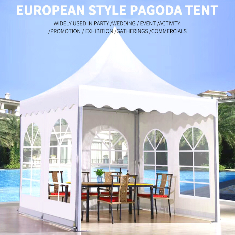 FEAMONT 3x3 4x4 5x5 6x6 Steel Aluminum White PVC Pagoda Marquee Tent For Sale