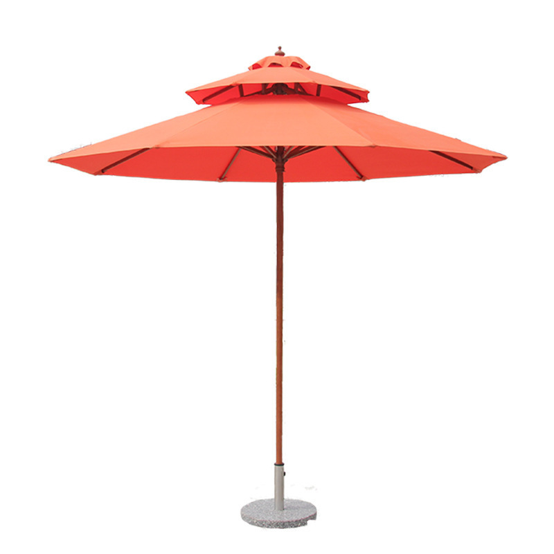 2.7M Wooden Patio Garden Umbrella Sun Shade Outdoor Cafe Beach Parasol Canopy Umbrella