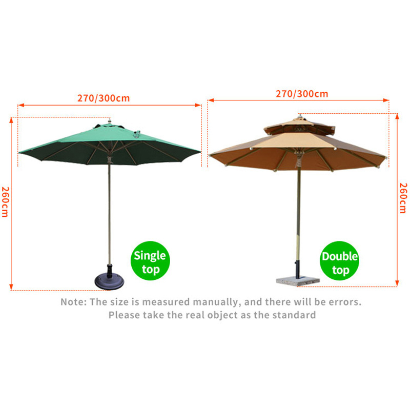 2.7M Wooden Patio Garden Umbrella Sun Shade Outdoor Cafe Beach Parasol Canopy Umbrella