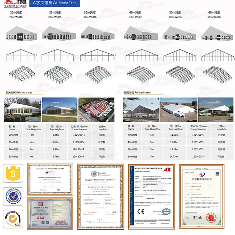 FEAMONT Transparent 20x40 Circus Frame Durable Outdoor Wedding and Party Tents for Events for Sale for Trade Shows