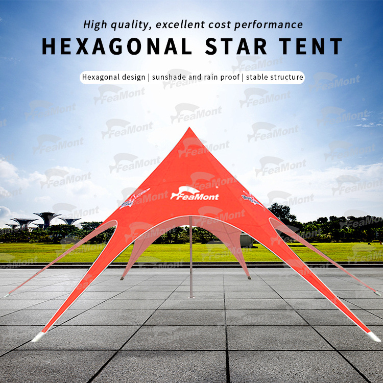 FEAMONT Promotional Trade Show Custom Large Pop Up Tops Spider Event Tent Camping Beach Star Spider Tent For Outdoor Display