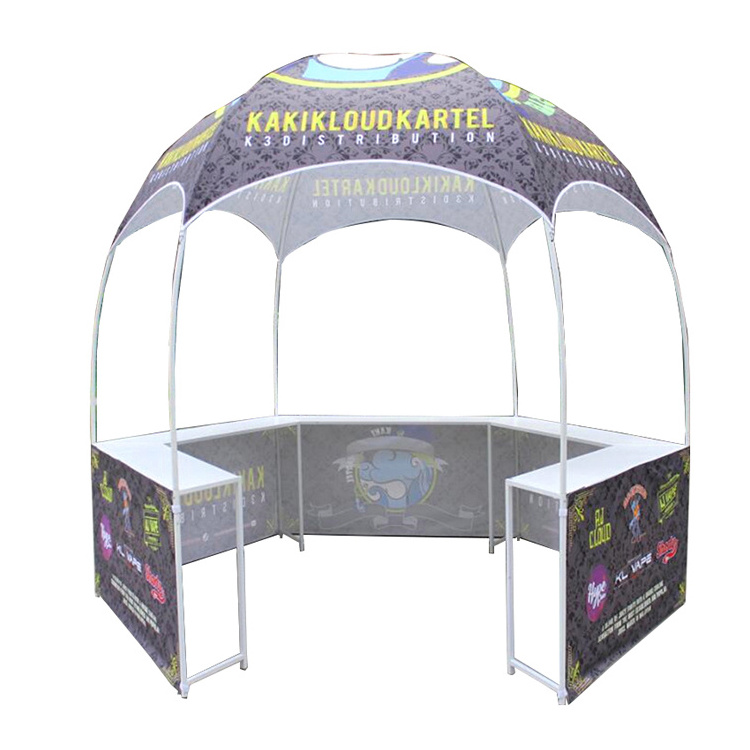 FEAMONT 3*3m Folding Gazebo Tent For Cotton Candy Energy Drinks Selling Kiosk Round Shaped Dome Tent