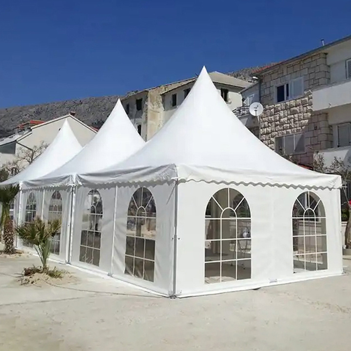 FEAMONT 3x3 4x4 5x5 6x6 Steel Aluminum White PVC Pagoda Marquee Tent For Sale