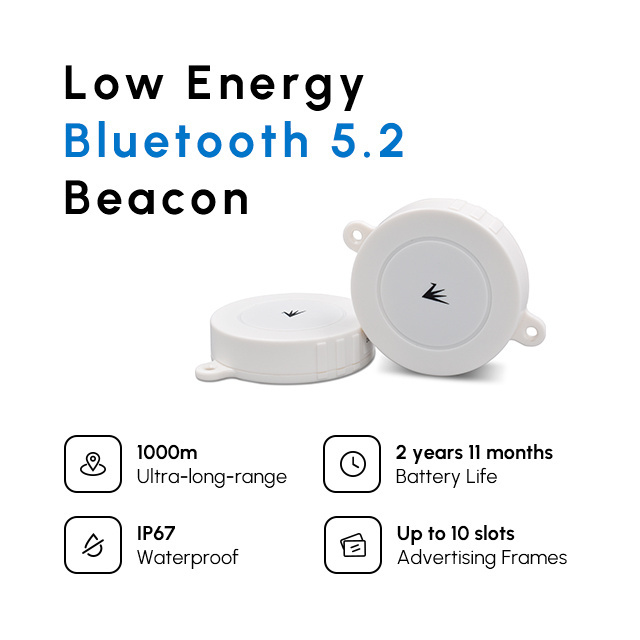 Feasycom FSC-BP104DL 1000m Long-range Bluetooth 5.2 EFR32BG21 iBeacon Low Energy IP67 Waterproof BLE Beacon With Free SDK