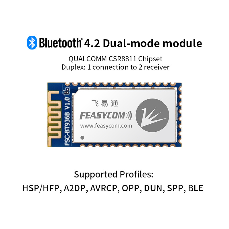 High Quality CSR8811 ioT Bluetooth Solution BLE Audio Modules FSC-BT936B for audio wireless transfering and receiving