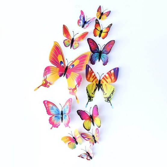 Butterfly Decoration Fake Butterflies for Crafts Artificial Butterfly Wall Decor 3D Magnet for Craft Home Wall Wedding Party