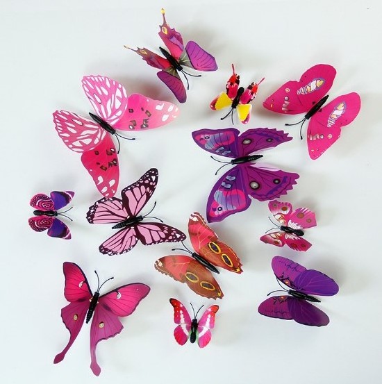 Butterfly Decoration Fake Butterflies for Crafts Artificial Butterfly Wall Decor 3D Magnet for Craft Home Wall Wedding Party