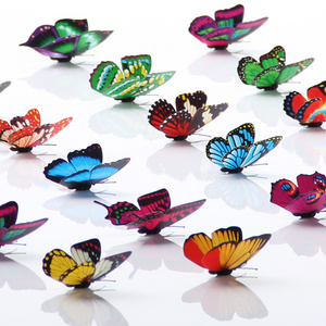 Assorted colors hand painted customized monarch butterfly 12 pcs/set, Wedding Decoration Fairy Garden Flying Butterfly