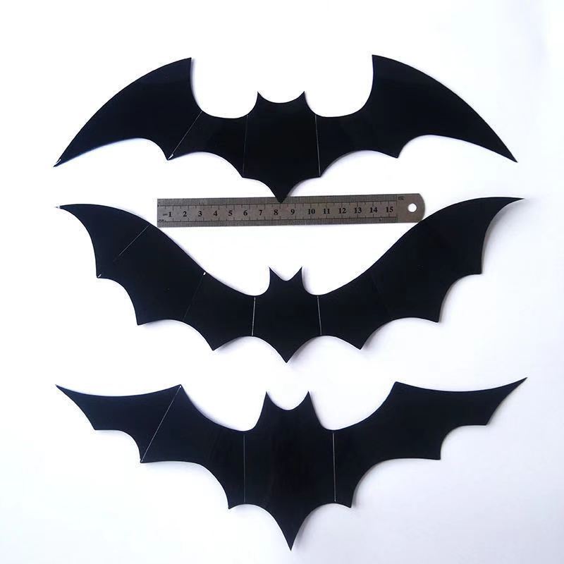 12Pcs Halloween Decoration Supplies PVC 3D Scary Bats Wall Sticker Window Room Party Festival Decoration Bat Wall Sticker