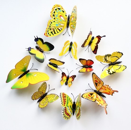 Butterfly Decoration Fake Butterflies for Crafts Artificial Butterfly Wall Decor 3D Magnet for Craft Home Wall Wedding Party