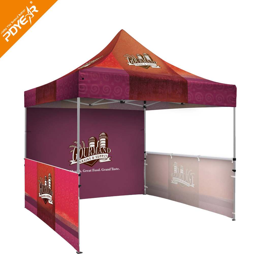 full half wall with single double print advertising outdoor event tent