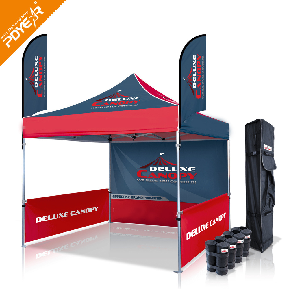 full half wall with single double print advertising outdoor event tent