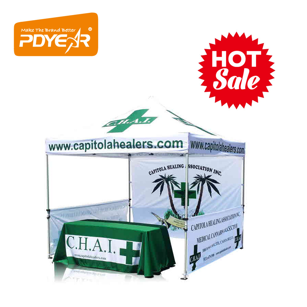 full half wall with single double print advertising outdoor event tent