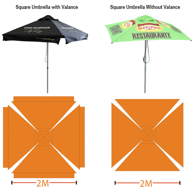 PDyear advertising custom outdoor aluminium promotion printed sun shade golf square patio garden beach cafe market umbrella