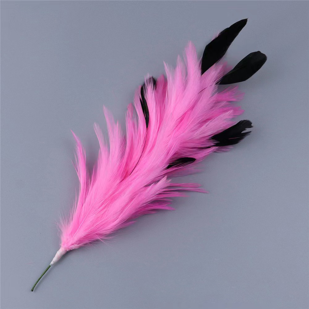 25-30CM millinery supplies hackle feather flower mount with wire accessory