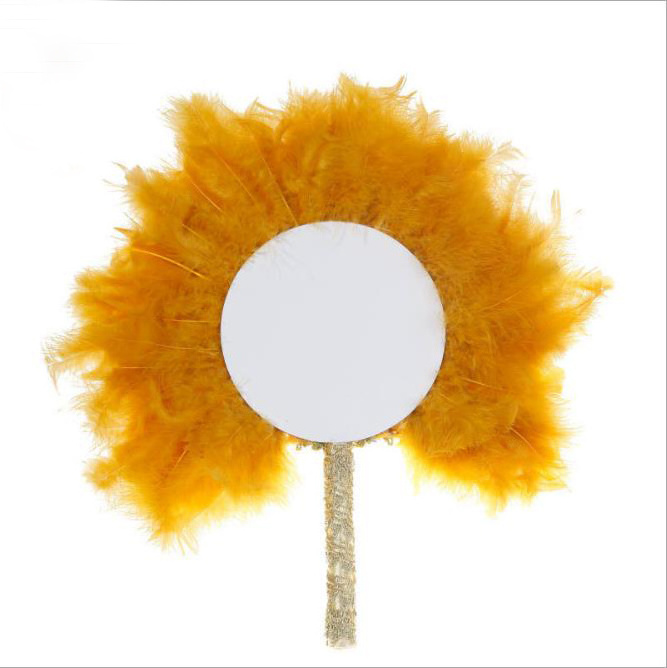 Wholesale bridal fan with feather Nigeria Handmade feather hand fan