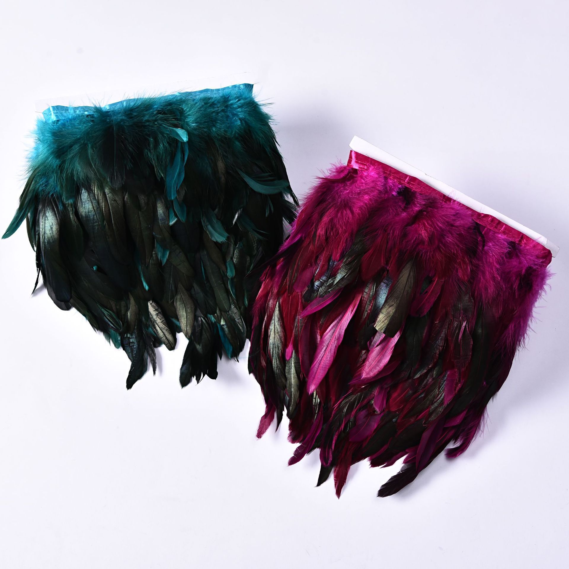 Wholesale Feather Trim  Rooster Schlappen Feather Lace Fringe DIY Crafts Cock Plumes