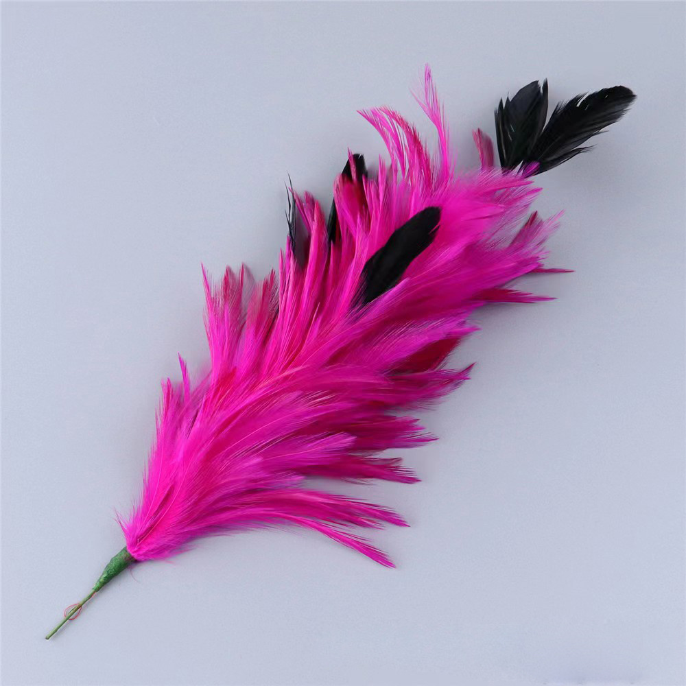 25-30CM millinery supplies hackle feather flower mount with wire accessory