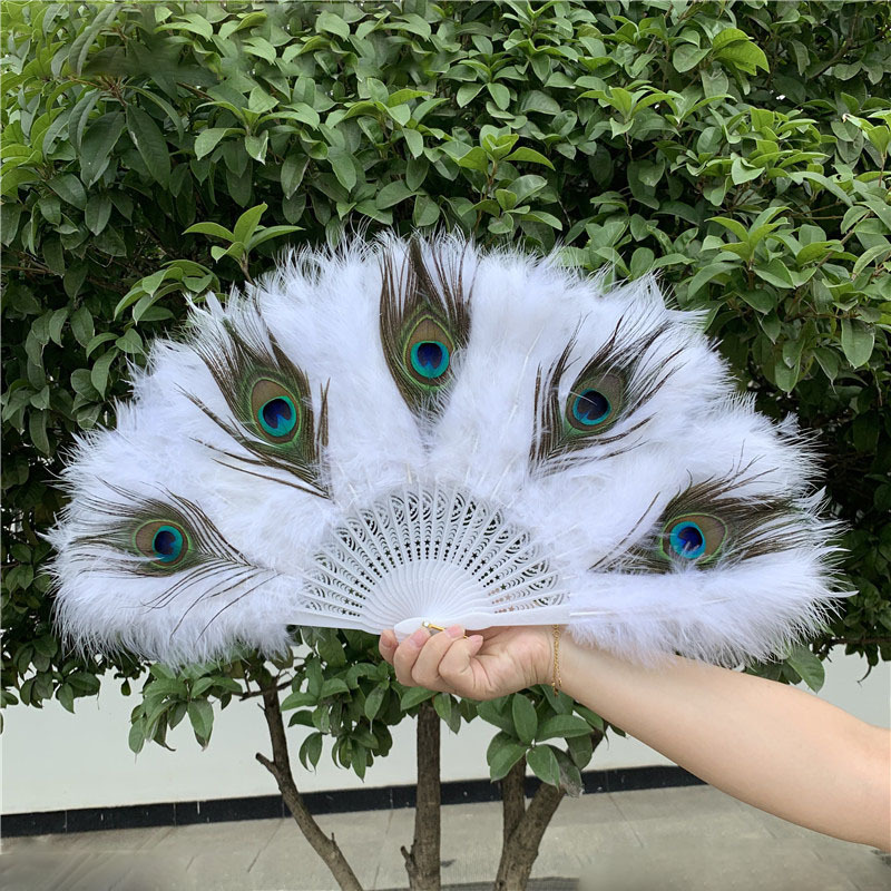 Fashion Beautiful Turkey and Peacock Feather Fans For Wedding Dancing Party