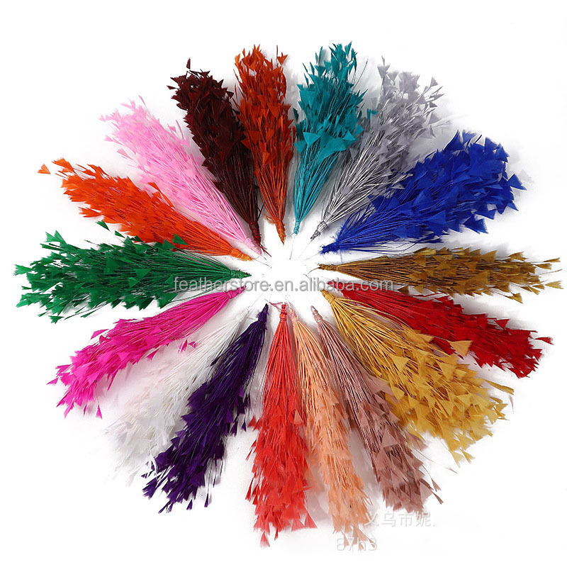 Cheap sale Stripped Turkey Feather Wire Flowers DIY Home Party Headdress Decoration Millinery hats corsage Feathers for Crafts