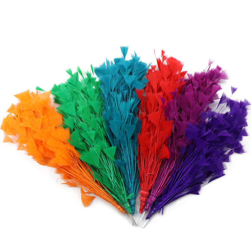 Cheap sale Stripped Turkey Feather Wire Flowers DIY Home Party Headdress Decoration Millinery hats corsage Feathers for Crafts