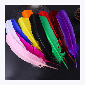 Hot sale Colorful Turkey wing quill feathers for hats carnival costumes design decoration