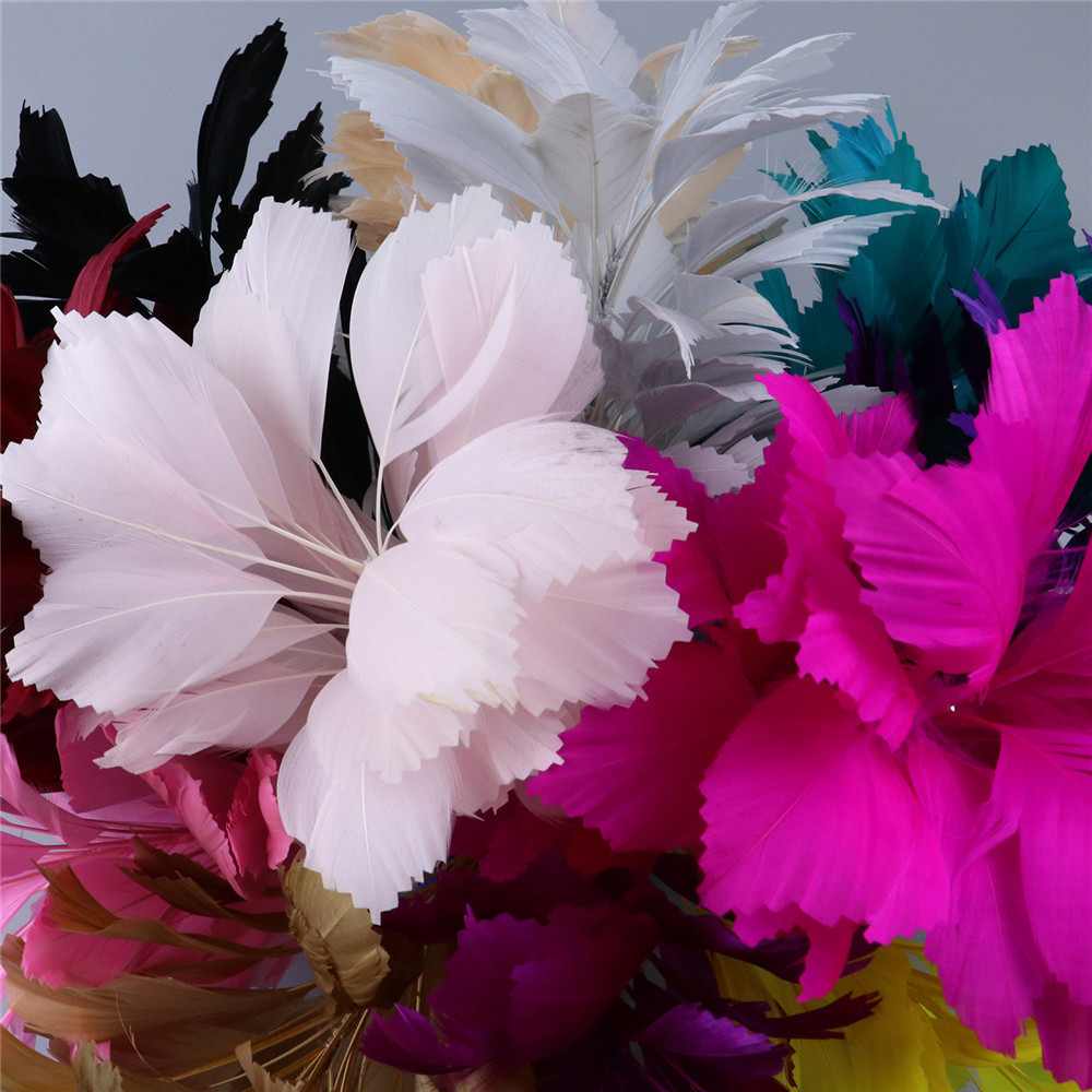 Factory Price Handmade Hat Decorative Feather Artificial Goose Feather Flowers for Hat Accessories