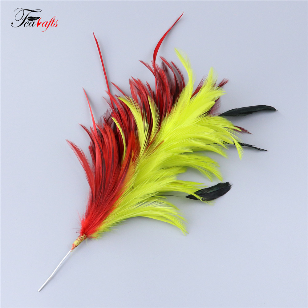 Beautiful Multiple Colors Rooster Hackle Feathers Hair Accessories Artificial Feather Flowers for Hat Decoration