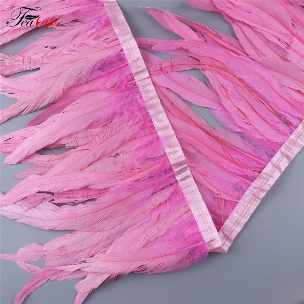 Bleached and Dyed Rooster Tail Feathers Carnival Costumes Plumes 25-30cm Rooster Feather Trim for Sewing Crafts