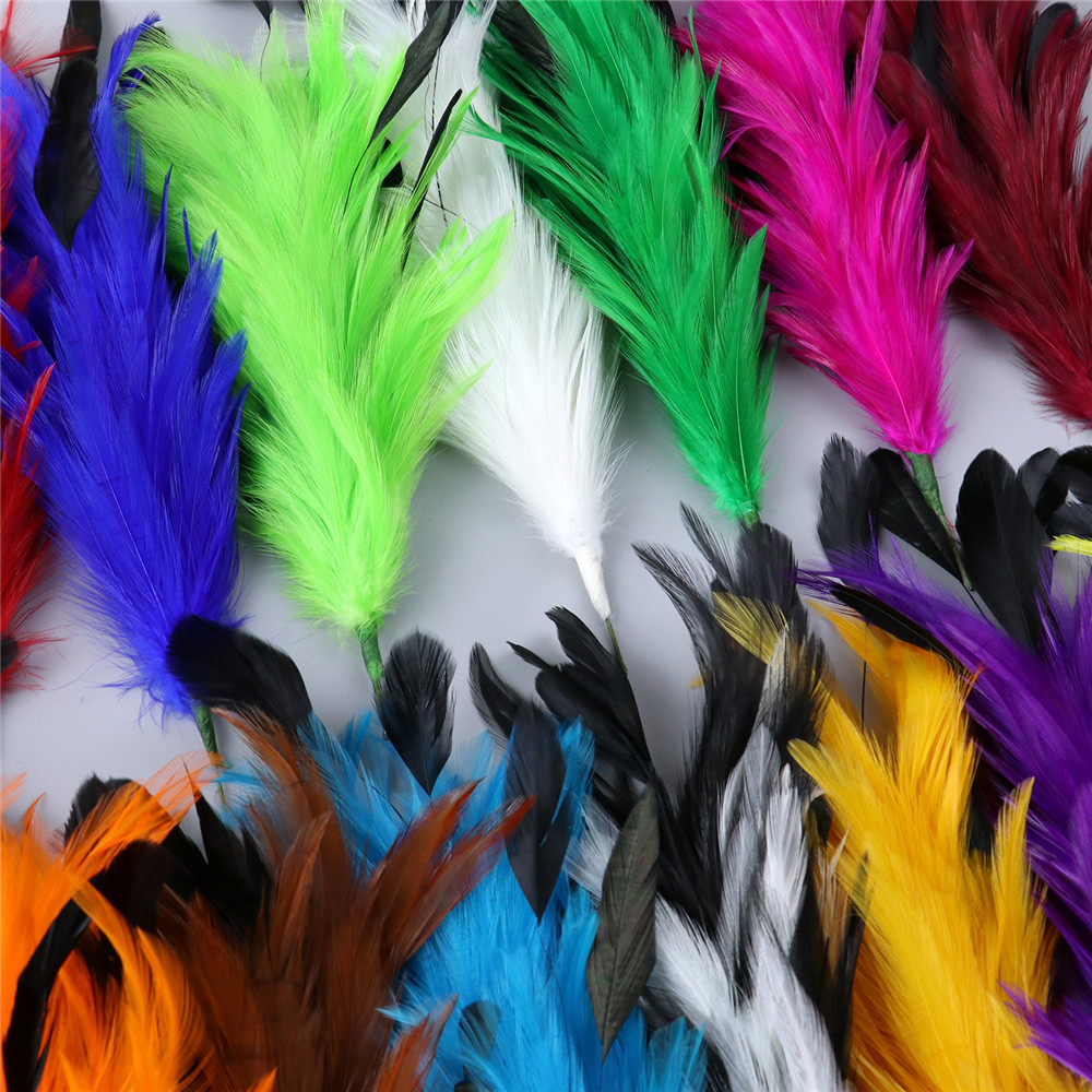 Beautiful Multiple Colors Rooster Hackle Feathers Hair Accessories Artificial Feather Flowers for Hat Decoration