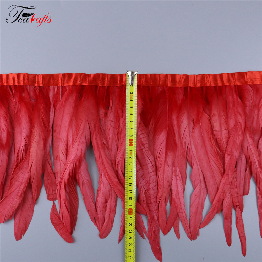 Bleached and Dyed Rooster Tail Feathers Carnival Costumes Plumes 25-30cm Rooster Feather Trim for Sewing Crafts