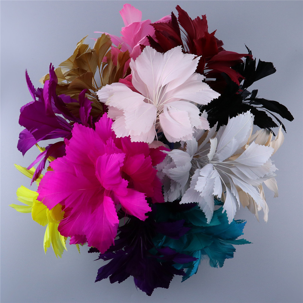 Factory Price Handmade Hat Decorative Feather Artificial Goose Feather Flowers for Hat Accessories