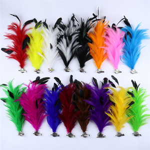 Hot Sale Multiple Colors Rooster Hackle Feathers Brooch Hair Accessories Decoration Flowers Feather for Hat Adornment