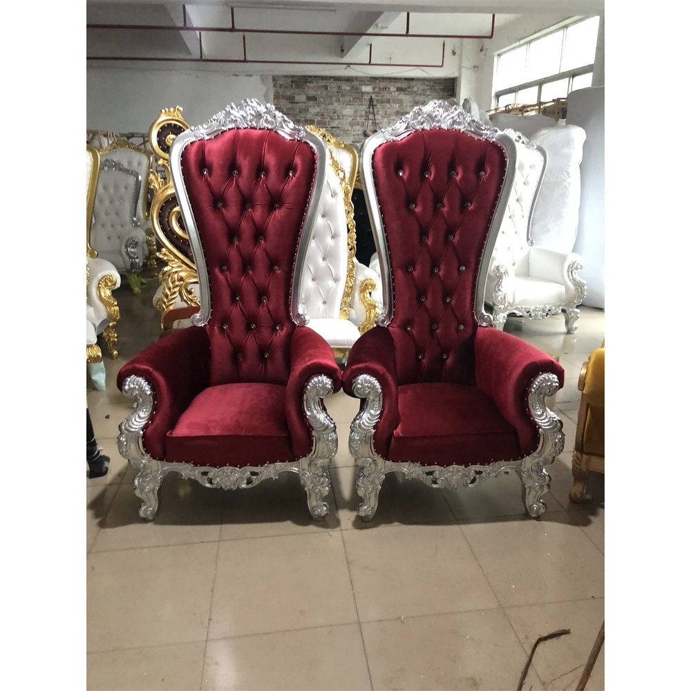 Best Price Wedding Rental Wooden Royal Chairs King Throne Chair For Wedding Party