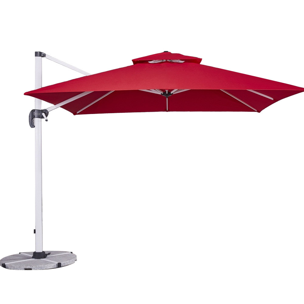 Modern square shape leisure ways outdoor umbrella red royal roman garden umbrella