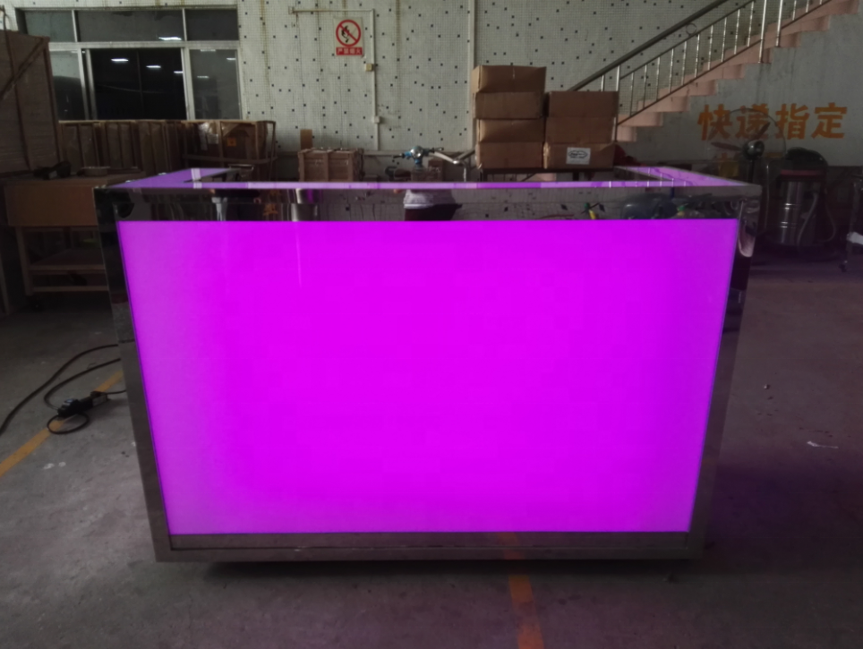 High Quality Stainless Steel Portable Restaurant Mobile Bar Counter With Led Display