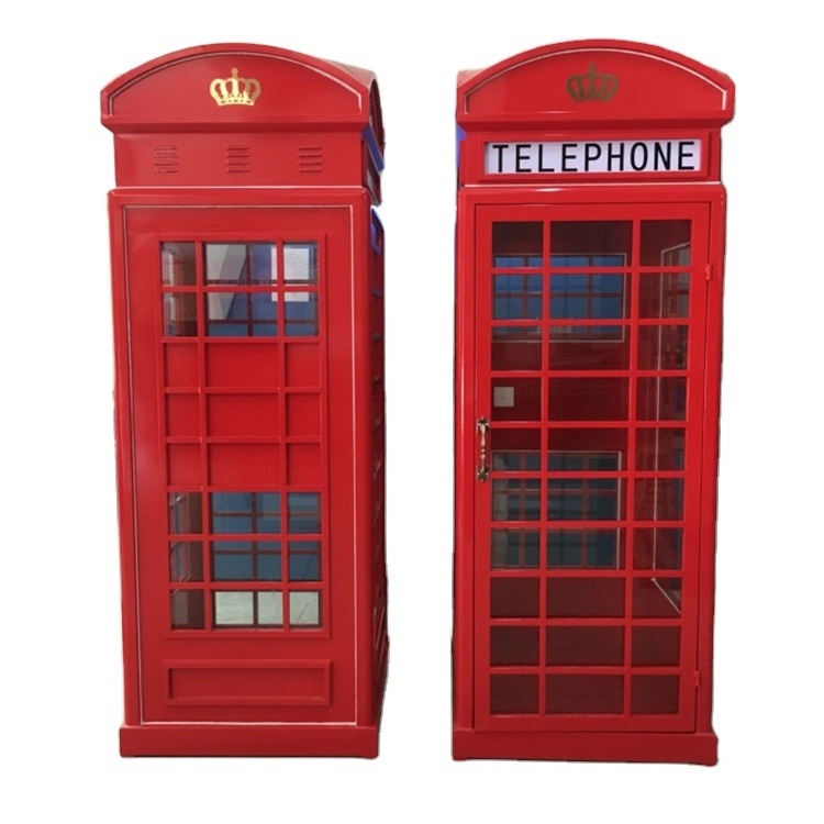 High quality Iron Metal london red telephone booth for sale