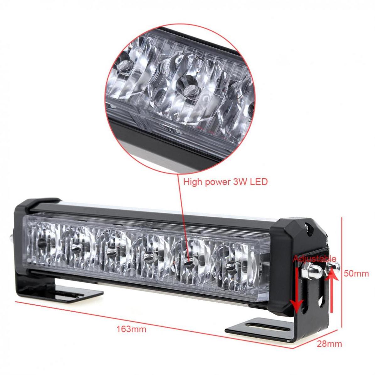 High power 12v 36w grille mount 2x6led car truck vehicle emergency led strobe warning light for car luces de policia