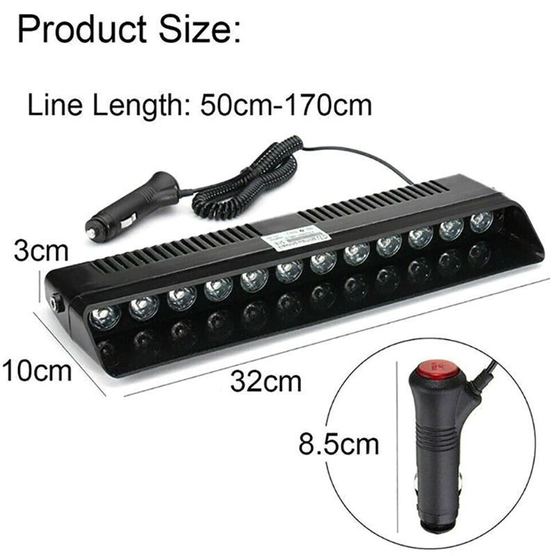 FDN S12 car LED warning windshield flashing led light 12led 12V emergency poli light for Vehiculo emergencia del autos