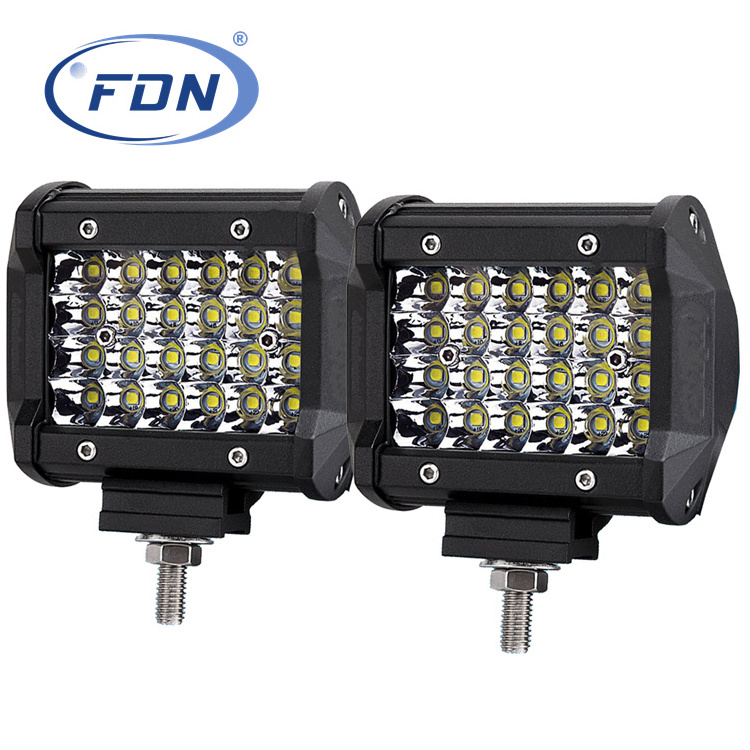 LED Driving Fog Light White Motorcycle Led Spotlight 4x4 Three Rows 4 Inch 72W LED Work Light Bar For Offroad SUV