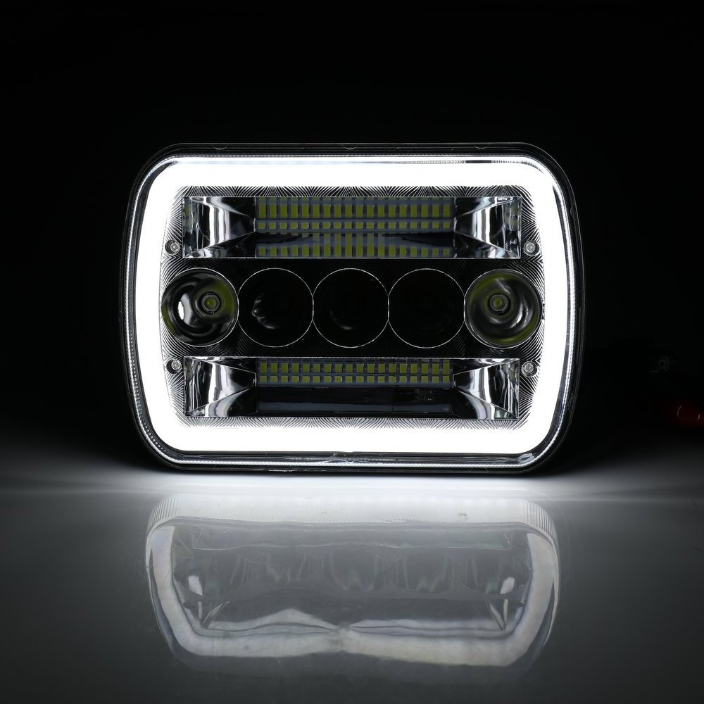 Car accessories off road spot driving light 7inch 123w high low beam DRL 5x7 led headlight for truck tractor Jeep