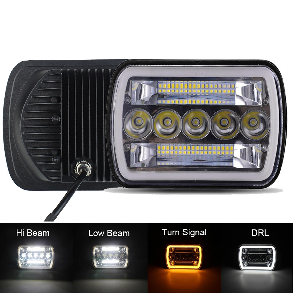 Car accessories off road spot driving light 7inch 123w high low beam DRL 5x7 led headlight for truck tractor Jeep