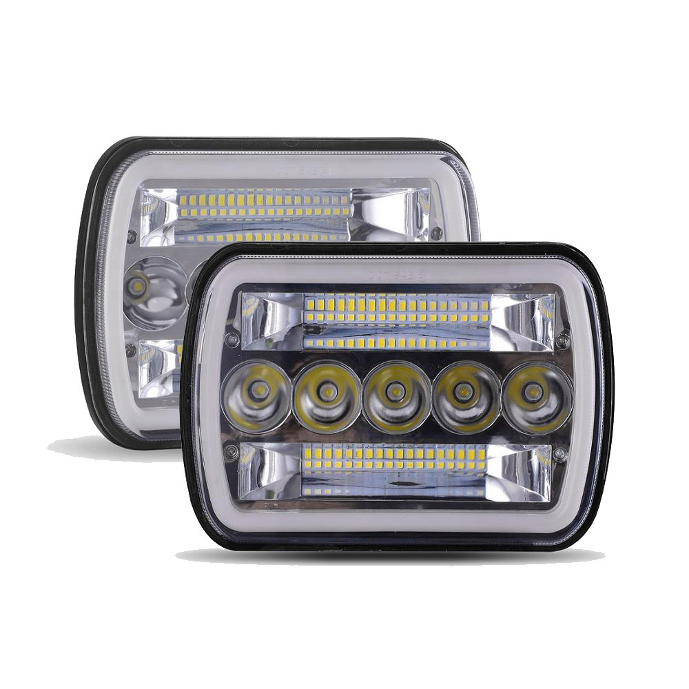 Car accessories off road spot driving light 7inch 123w high low beam DRL 5x7 led headlight for truck tractor Jeep