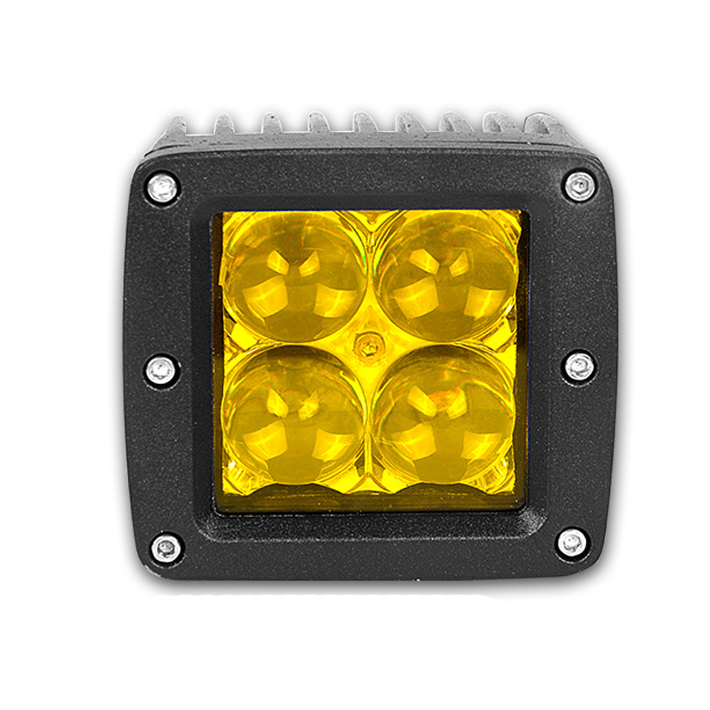 Car accessories 2022 Waterproof IP68 Bumper 5D 12W square Led driving fog Light Flush Mount 3'' amber led work light for car