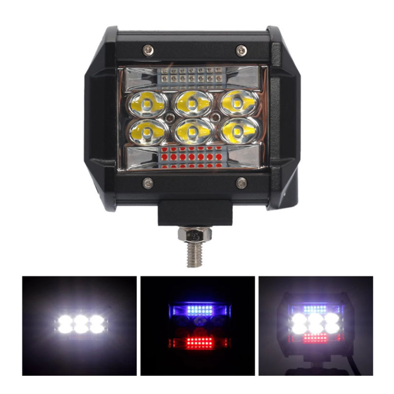 12V 24V Led Spotlight 4 Inch 20leds 60W multi color flashing LED Work Light Bar For Offroad SUV luz led variedades para auto