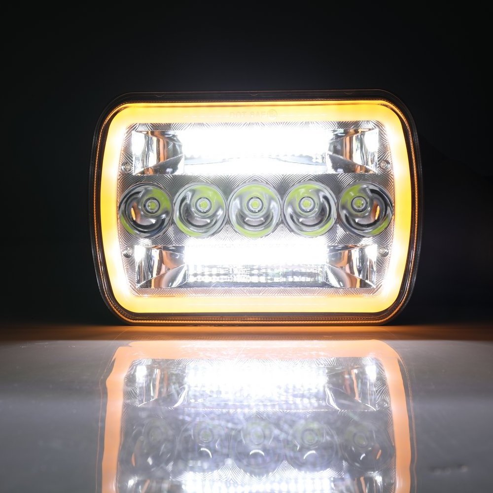 Car accessories off road spot driving light 7inch 123w high low beam DRL 5x7 led headlight for truck tractor Jeep