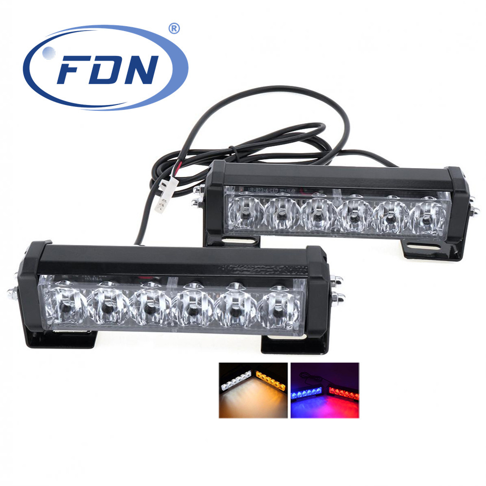 High power 12v 36w grille mount 2x6led car truck vehicle emergency led strobe warning light for car luces de policia